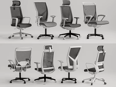 Ergonomic Mesh Office Chairs With Multiple Modern Designs And Supportive Features 3d model