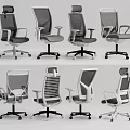 Ergonomic Mesh Office Chairs With Multiple Modern Designs And Supportive Features 3d model
