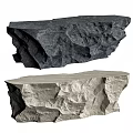 Reception Desk With Dark And Light Rock Texture Surfaces For Modern Interior 3d model