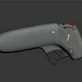 Gray Electronic Game Controller Handle With Red Button And Control Joystick