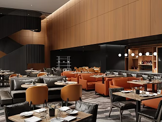 Modern Cafe Western Restaurant Negotiation Area 3d model