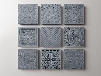 New Chinese floor tile 3d model