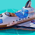 Inflatable Space Shuttle Pool Float Toy with United States of America Design