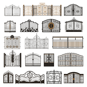 European gate wrought iron gate 3d model