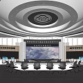 Modern Monitoring Room Command Control Room Meteorological Bureau Dispatching Command Center Monitoring Hall Command Hall 3d model