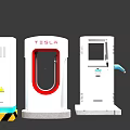 Different Electric Vehicle Charger Designs Including Tesla Model And Standard Units
