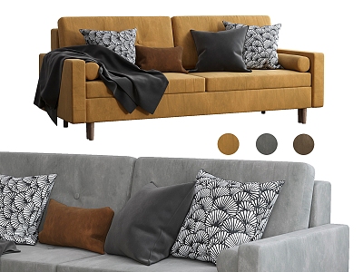 Dins velvet sofa pillow fabric sofa multi-person sofa 3d model