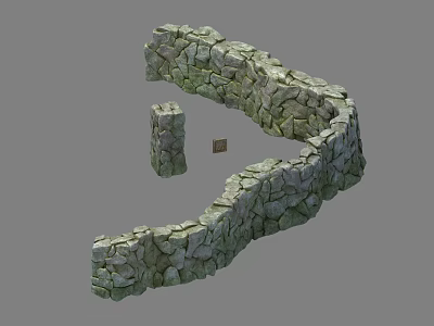 modern enclosing wall earth wall stone wall stone wall brick wall stone 3d model