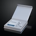 Open Medical Device Packaging Box Containing MONOVA Vial And Test Strip Components 3d model