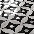 Marble Floor Tile Design With Black And Grey Geometric Pattern Featuring Oval And Circular Shapes 3d model