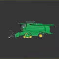 Green Agricultural Combine Harvester With Front Header Cab And Large Wheels For Efficient Harvesting