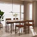 Modern leisure table and chair dining table and chair combination dining table and chair seat combination coffee table and chair multi-person dining table and chair combination 3d model