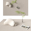 Book Ornaments Square Carpet 3d model