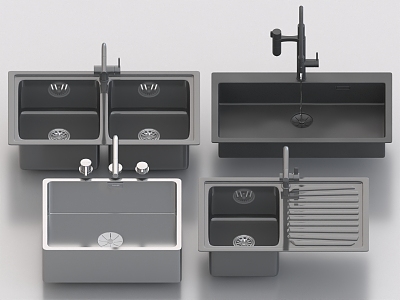 Sink stainless steel sink 3d model