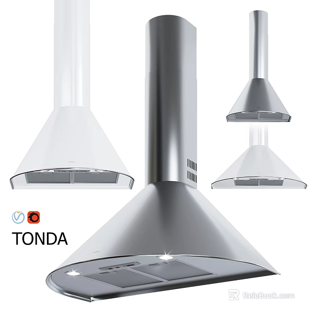 TONDA Modern Sleek Kitchen Range Hoods With Different Silver And White Styles 3d model 