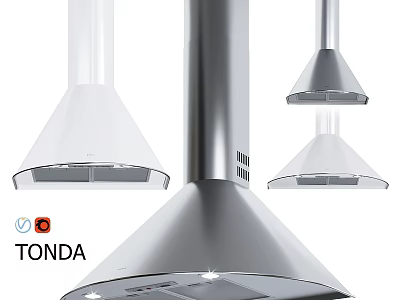 TONDA Modern Sleek Kitchen Range Hoods With Different Silver And White Styles 3d model