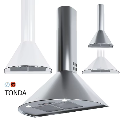 TONDA Modern Sleek Kitchen Range Hoods With Different Silver And White Styles 3d model