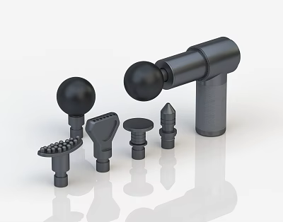 Smart Machine Fascia Gun With Various Massage Heads And Attachments 3d model