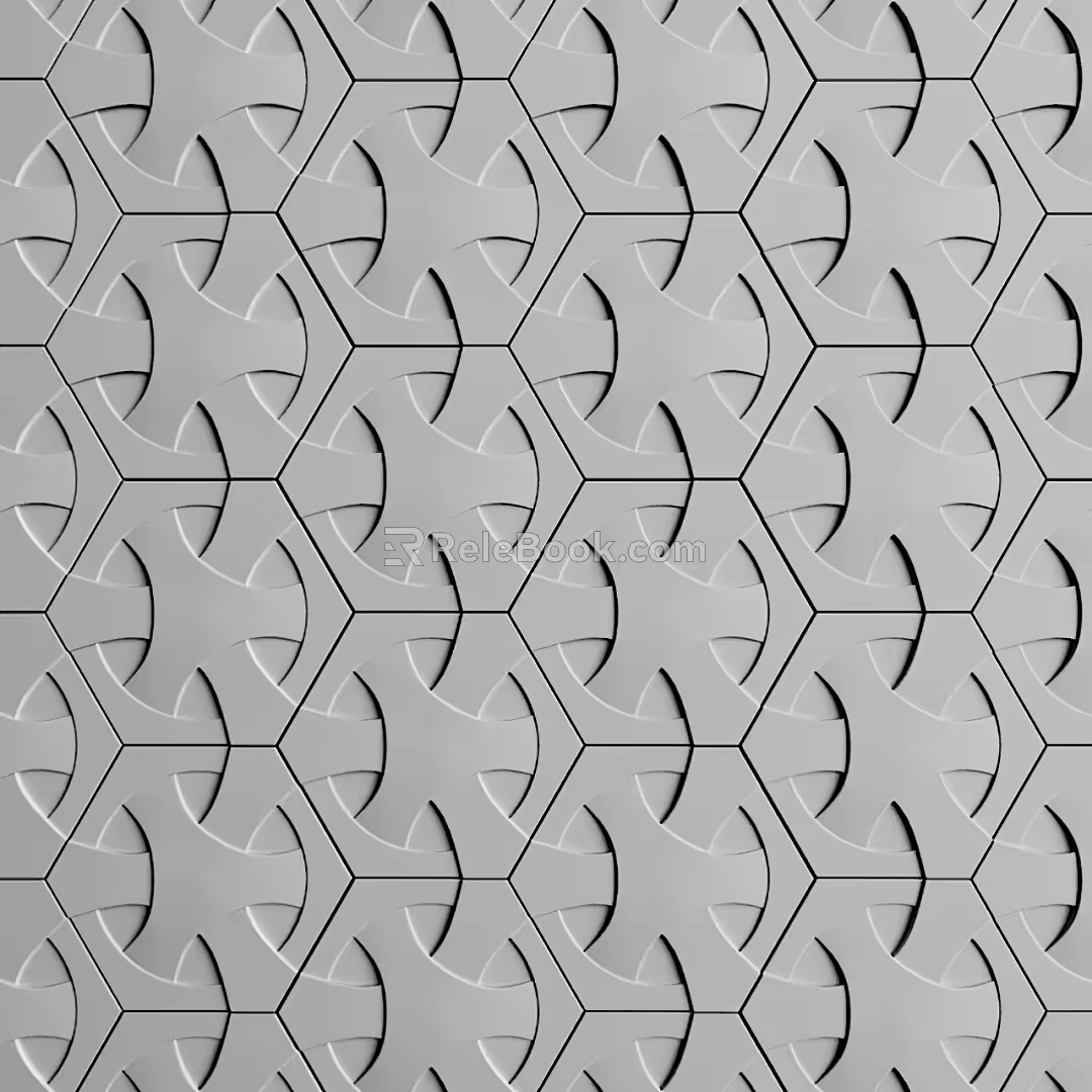 Modern background wall brick wall decorative surface gypsum component partition 3d model