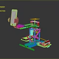 Educational Mechanical Arm Device With Blue Structure Motor And Circuit Board Parts