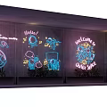 Colorful Decorative Neon Lights with Space Themed Patterns and Welcome Text for Indoor Wall Decor