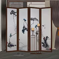 New Chinese Style Screen Partition 3d model