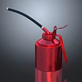 Industrial Equipment Red Metal Canister With Black Flexible Hose And Red Sprayer Handle
