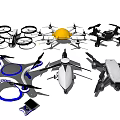 Intelligent Drones Showcasing Diverse Designs And Advanced Technological Features For Modern Applications