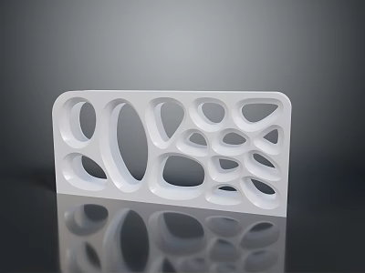 Modern White Decorative Furniture With Unique Irregular Hole Cutout Design 3d model