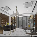 Elegant Modern Liquor Store Interior With Wooden Wine Racks Displayed Bottles And Chandelier Lighting