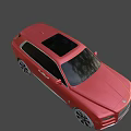 Red Rolls Royce Luxury SUV With Sleek Exterior Black Wheels And Chrome Accents