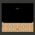 Decorative Storage Box with Patterned Exterior Black Lid Red Interior and Golden Clasp
