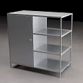 Modern Metal Storage Cabinet With Lockable Door Open Shelves And Minimalist Design