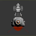 Weapon Military Ship Model With Silver Body Red Bottom Multiple Compartments And Top Structures