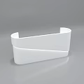 White Modern Reception Desk With Sleek Curved Design And Smooth Surface 3d model
