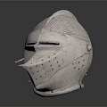 Medieval Knight Steel Weapon Helmet With Protective Face Guard And Vintage Armor Details