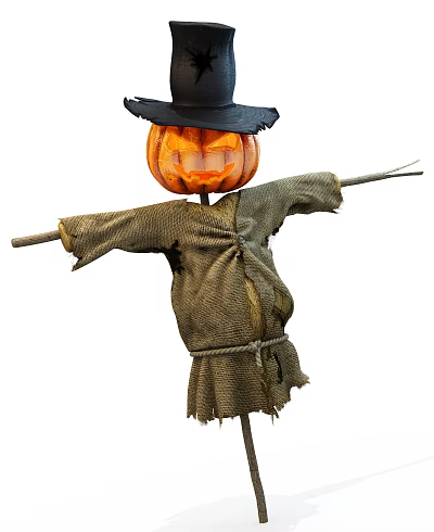 Modern scarecrow pumpkin head scarecrow 3d model