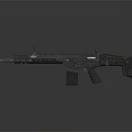 Modern Tactical Rifle With Black Design Rail System Magazine And Tactical Grip
