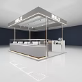 Sleek Modern RELX Booth Design With Counter Display Lighting And Showcase Elements 3d model