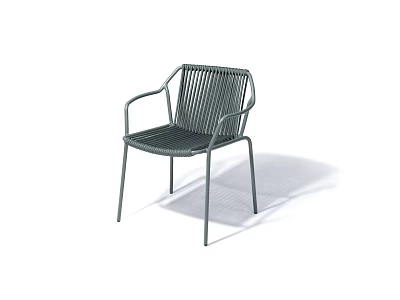 Modern Metal Leisure Chair With Armrests And Woven Seat Back Design 3d model