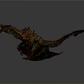 Fantasy Mythical Dragon Creature With Scaled Orange Brown Body Spiked Wings And Sharp Claws