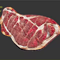 Fresh Raw Beef Steak With Red Marbling Texture On Black Background