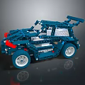 Blue Red Lego Building Blocks Off Road Car Model Toy For Kids Creative Play