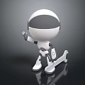 Cute White Robot Character Waving Hand With Wrench In 3D Rendering 3d model