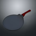 Practical Household Frying Pan With Red Handle And Silver Body For Daily Use