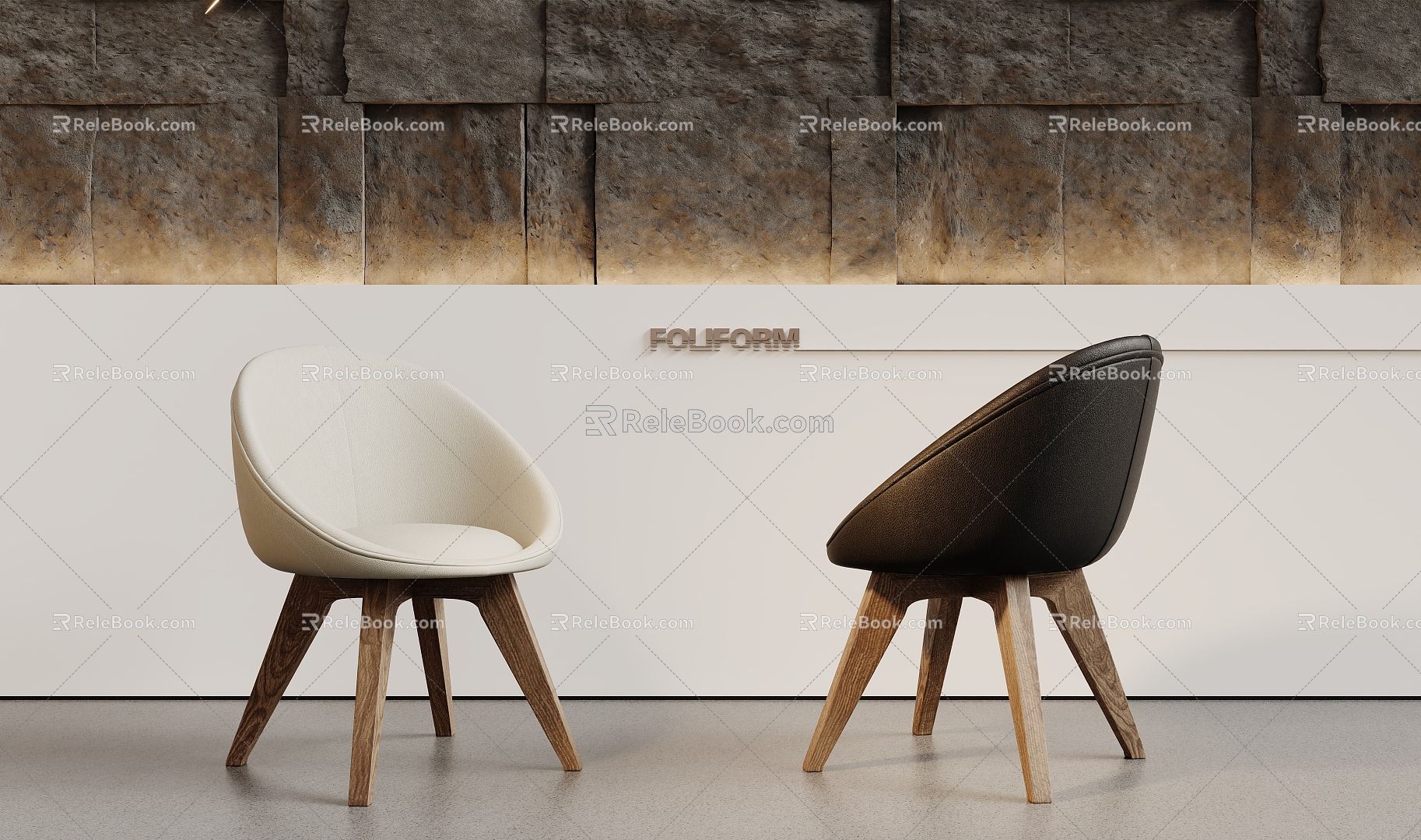 Modern round lounge chair 3d model