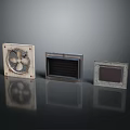Industrial Metal Ventilation Components With Fan Grille Louvered Vent And Mesh Panel