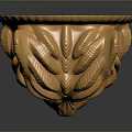Shiny Golden Wolf Head Sculpture With Intricate Carvings On Dark Background