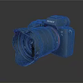 Sony Alpha Digital Camera With Damaged Lens Hood And Black Body Design