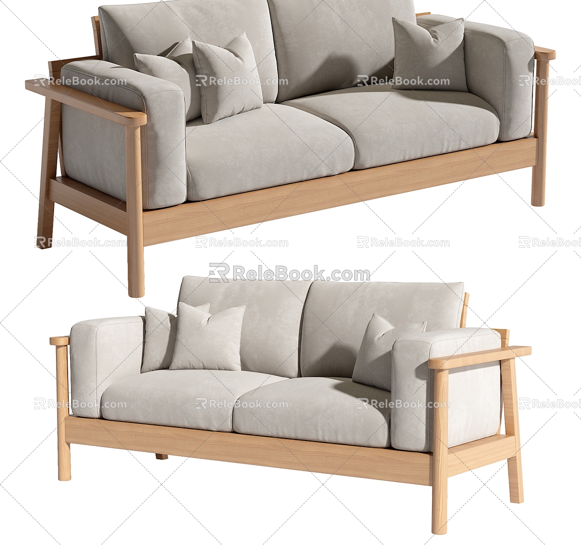 Double sofa 3d model